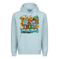 Blue Mist teach them to be kind with pumpkins and fall Premium Hoodie - AdoDesignShop