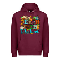Burgundy teach them to be kind with pumpkins and fall Premium Hoodie - AdoDesignShop