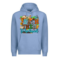 Colony Blue teach them to be kind with pumpkins and fall Premium Hoodie - AdoDesignShop