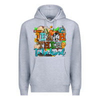 Heather Grey teach them to be kind with pumpkins and fall Premium Hoodie - AdoDesignShop