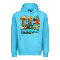 Ocean Blue teach them to be kind with pumpkins and fall Premium Hoodie - AdoDesignShop
