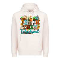 Pale Pink teach them to be kind with pumpkins and fall Premium Hoodie - AdoDesignShop