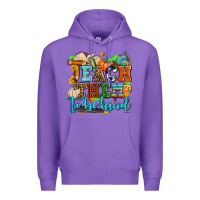 Purple teach them to be kind with pumpkins and fall Premium Hoodie - AdoDesignShop