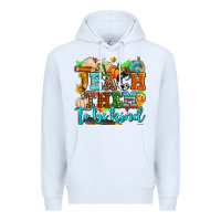 White teach them to be kind with pumpkins and fall Premium Hoodie - AdoDesignShop