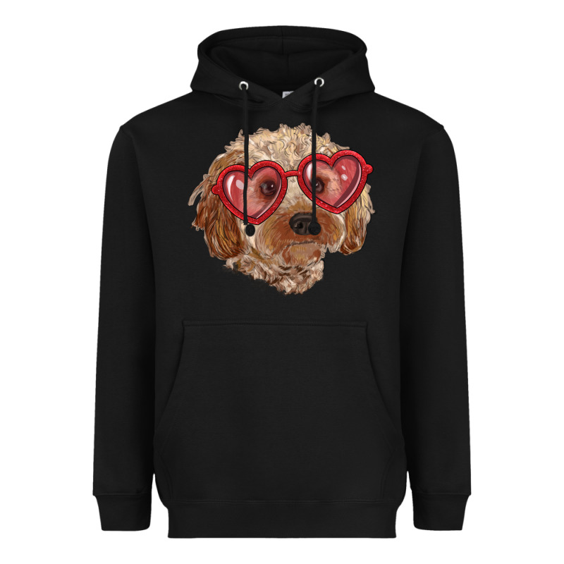 Toy Poodle With Love Glasses Heavyweight Hoodie by RanaPortraitStore | Teevron