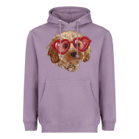 Lavender toy poodle with love glasses Heavyweight Hoodie - RanaPortraitStore