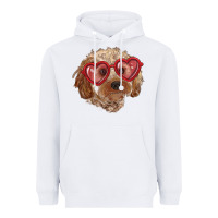 White toy poodle with love glasses Heavyweight Hoodie - RanaPortraitStore