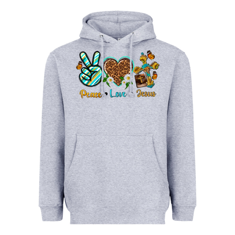 Peace Love Jesus Heavyweight Hoodie by texasbilliewilder | Teevron