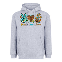 Heather Grey peace love jesus Heavyweight Hoodie - texasbilliewilder