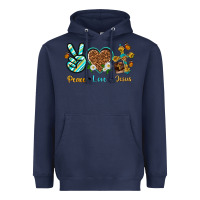 Navy peace love jesus Heavyweight Hoodie - texasbilliewilder