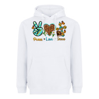 White peace love jesus Heavyweight Hoodie - texasbilliewilder