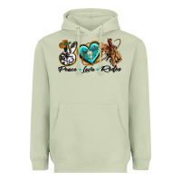 Matcha peace love rodeo Heavyweight Hoodie - texasbilliewilder