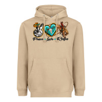 Mushroom peace love rodeo Heavyweight Hoodie - texasbilliewilder