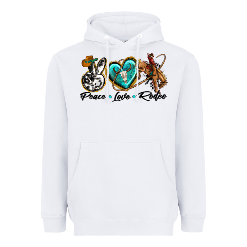 Peace Love Rodeo Heavyweight Hoodie by texasbilliewilder | Teevron