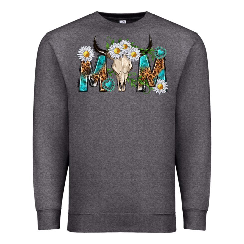 Mom With Bull Skull Premium Sweatshirt by texasbilliewilder | Teevron