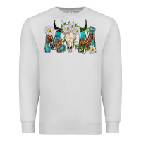 Dove Grey mom with bull skull Premium Sweatshirt - texasbilliewilder