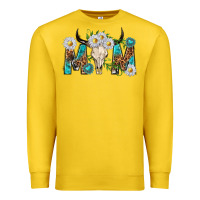 Lemon mom with bull skull Premium Sweatshirt - texasbilliewilder