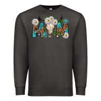 Smoke mom with bull skull Premium Sweatshirt - texasbilliewilder