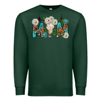Sports Green mom with bull skull Premium Sweatshirt - texasbilliewilder