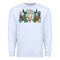 White mom with bull skull Premium Sweatshirt - texasbilliewilder