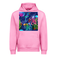 Fuchsia Pink undersea Urban Hoodie - BundleAndBundleShop