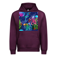 Mauve Wine undersea Urban Hoodie - BundleAndBundleShop