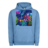 Pigment Pebble Blue undersea Urban Hoodie - BundleAndBundleShop