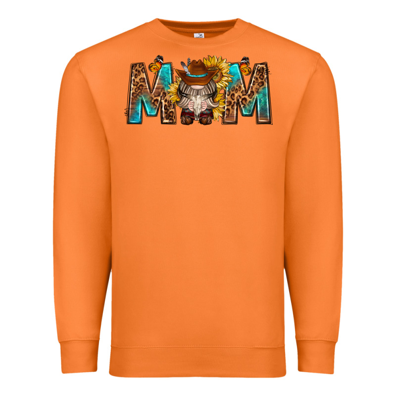 Mom With Bull Skull Premium Sweatshirt by texasbilliewilder | Teevron