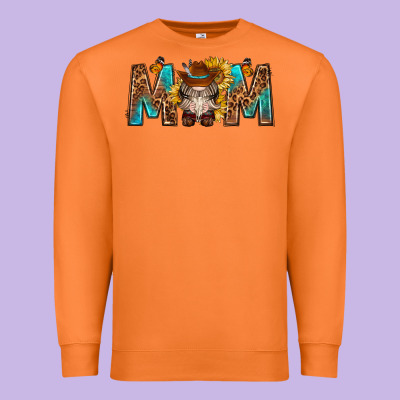 Mom With Bull Skull Premium Sweatshirt Designed By Texasbilliewilder