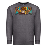 Charcoal Heather mom with bull skull Premium Sweatshirt - texasbilliewilder