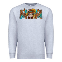 Heather Grey mom with bull skull Premium Sweatshirt - texasbilliewilder