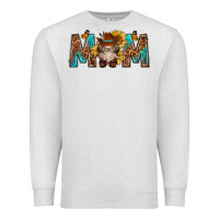 Oatmeal Heather mom with bull skull Premium Sweatshirt - texasbilliewilder