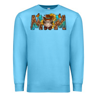 Ocean Blue mom with bull skull Premium Sweatshirt - texasbilliewilder