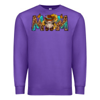 Purple mom with bull skull Premium Sweatshirt - texasbilliewilder