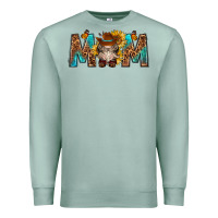 Seafoam mom with bull skull Premium Sweatshirt - texasbilliewilder