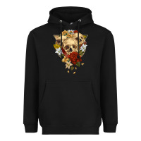 Black Triangle Flower Skeletons Heavyweight Hoodie - RanaPortraitStore