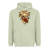 Matcha Triangle Flower Skeletons Heavyweight Hoodie - RanaPortraitStore
