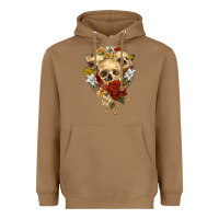 Toasted Coconut Triangle Flower Skeletons Heavyweight Hoodie - RanaPortraitStore