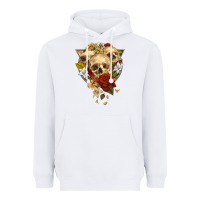 White Triangle Flower Skeletons Heavyweight Hoodie - RanaPortraitStore