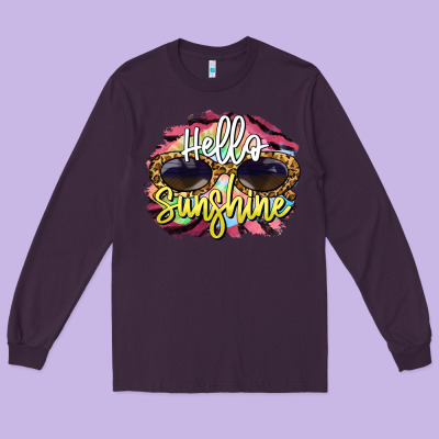 Hello Sunshine Long Sleeve Tee Designed By Barkaloodesign