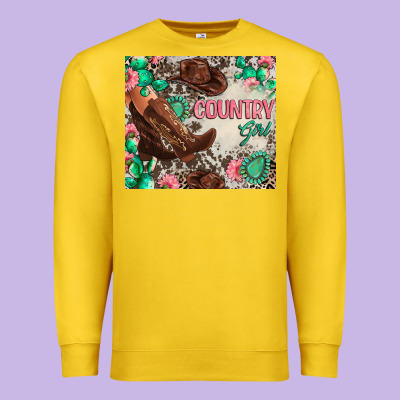 Country Girl Premium Sweatshirt Designed By Zillion Design Studio