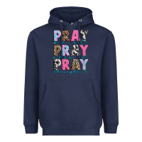 Navy pray on it pray over it pray throught it Heavyweight Hoodie - texasbilliewilder