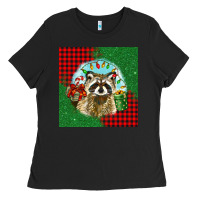 Christmas Raccoon Ladies Tee | Teevron