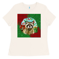 Bone christmas raccoon Ladies Tee - BarkalooDesign