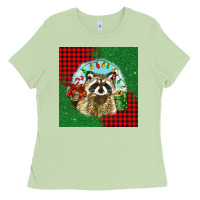 Matcha christmas raccoon Ladies Tee - BarkalooDesign