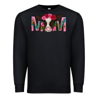 Black mom with cow mothers day Premium Sweatshirt - texasbilliewilder