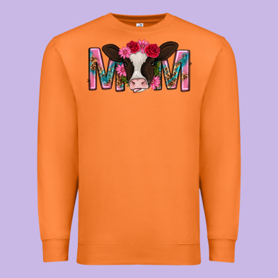 Mom With Cow Mothers Day Premium Sweatshirt Designed By Texasbilliewilder