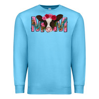 Ocean Blue mom with cow mothers day Premium Sweatshirt - texasbilliewilder