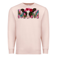Pale Pink mom with cow mothers day Premium Sweatshirt - texasbilliewilder