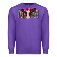 Purple mom with cow mothers day Premium Sweatshirt - texasbilliewilder